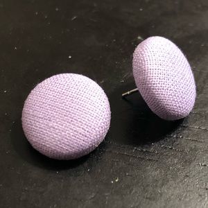 Purple Button Earrings